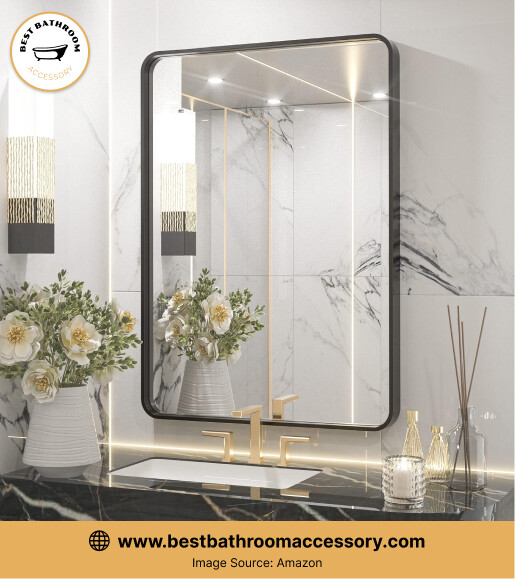 TETOTE Black Framed Mirrors for Bathroom